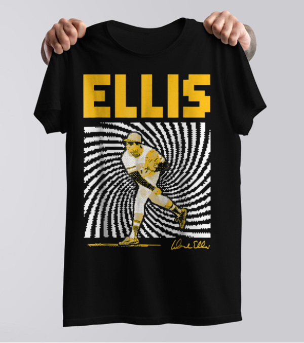 Dock Ellis Signature 8 Bit Spiral Pitching Image T-Shirt