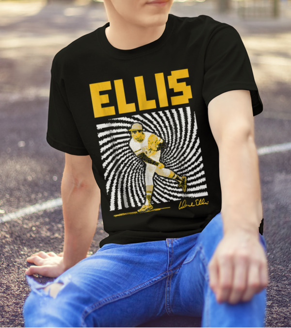 Dock Ellis Signature 8 Bit Spiral Pitching Image T-Shirt