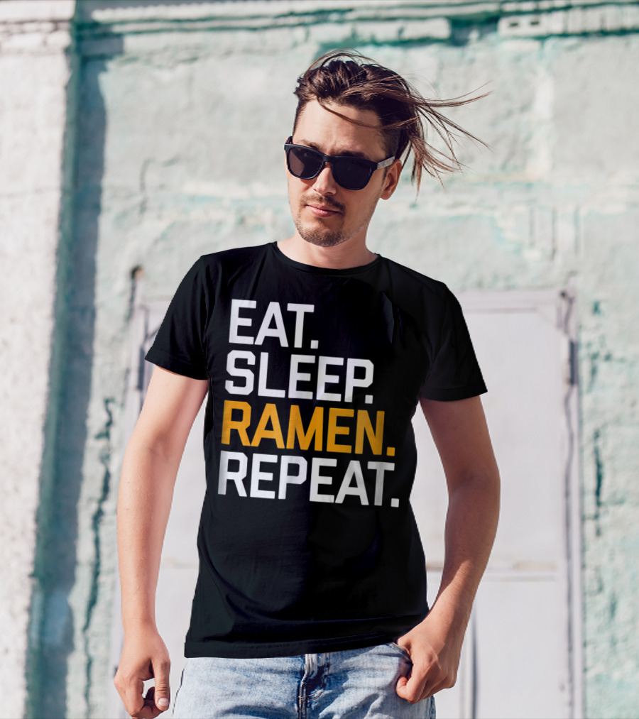 Eat Sleep Ramen Repeat Funny Foodie Noodles Asian T-Shirt