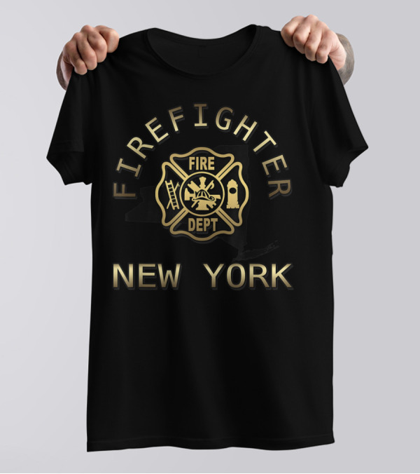 FIRE DEPT Firefighter New York Emblem T-Shirt