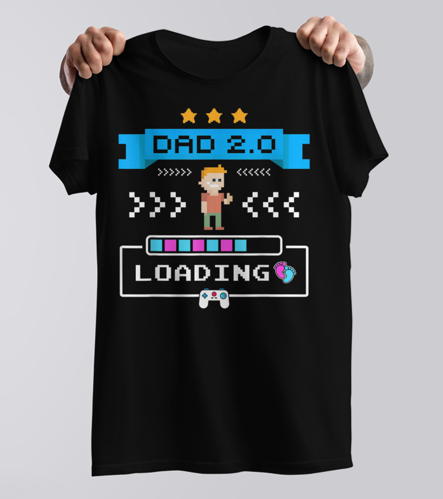 Dad 2.0 Loading Gamer Dad Again Cute 2nd Time Dad T-Shirt