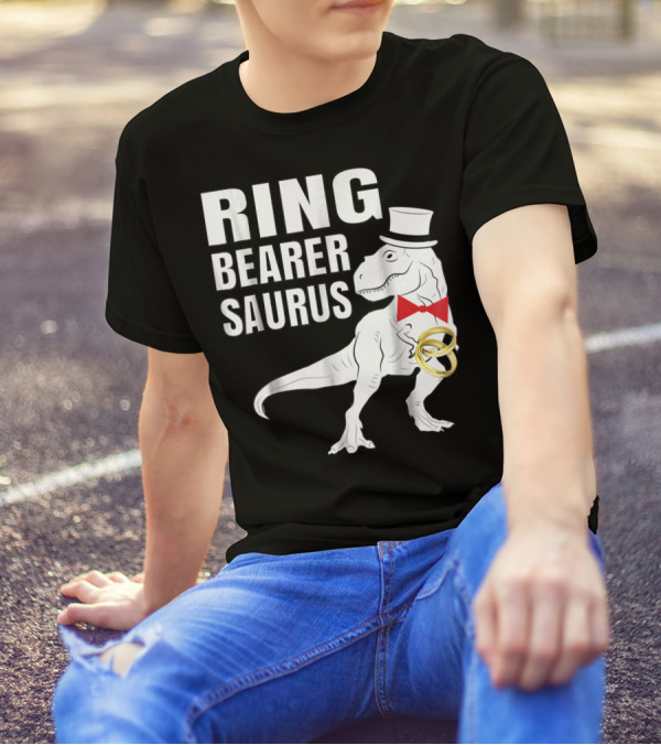 Ring Bearer Saurus Dinosaur Rex Wedding Party T-Shirt