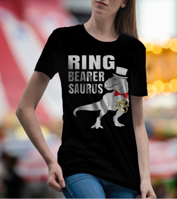 Ring Bearer Saurus Dinosaur Rex Wedding Party T-Shirt