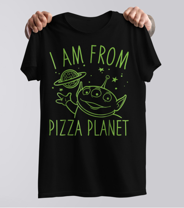 I Am From Pizza Planet Disney Pixar Toy Story Neon Green Alien T-Shirt