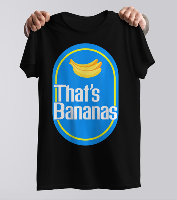 Funny That's Bananas Banana Sticker Blue Oval T-Shirt