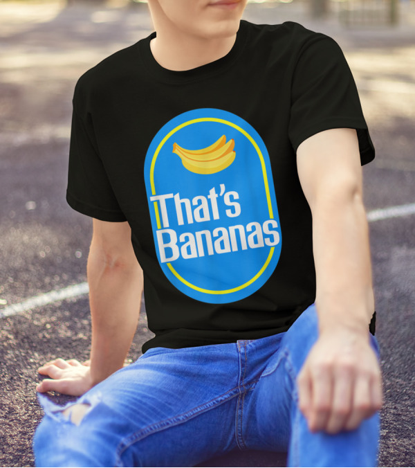 Funny That's Bananas Banana Sticker Blue Oval T-Shirt