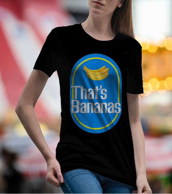 Funny That's Bananas Banana Sticker Blue Oval T-Shirt