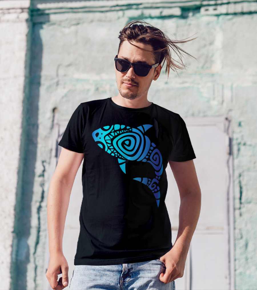 Hawaii Mano Tribal Shark Lover Week Spiral T-Shirt