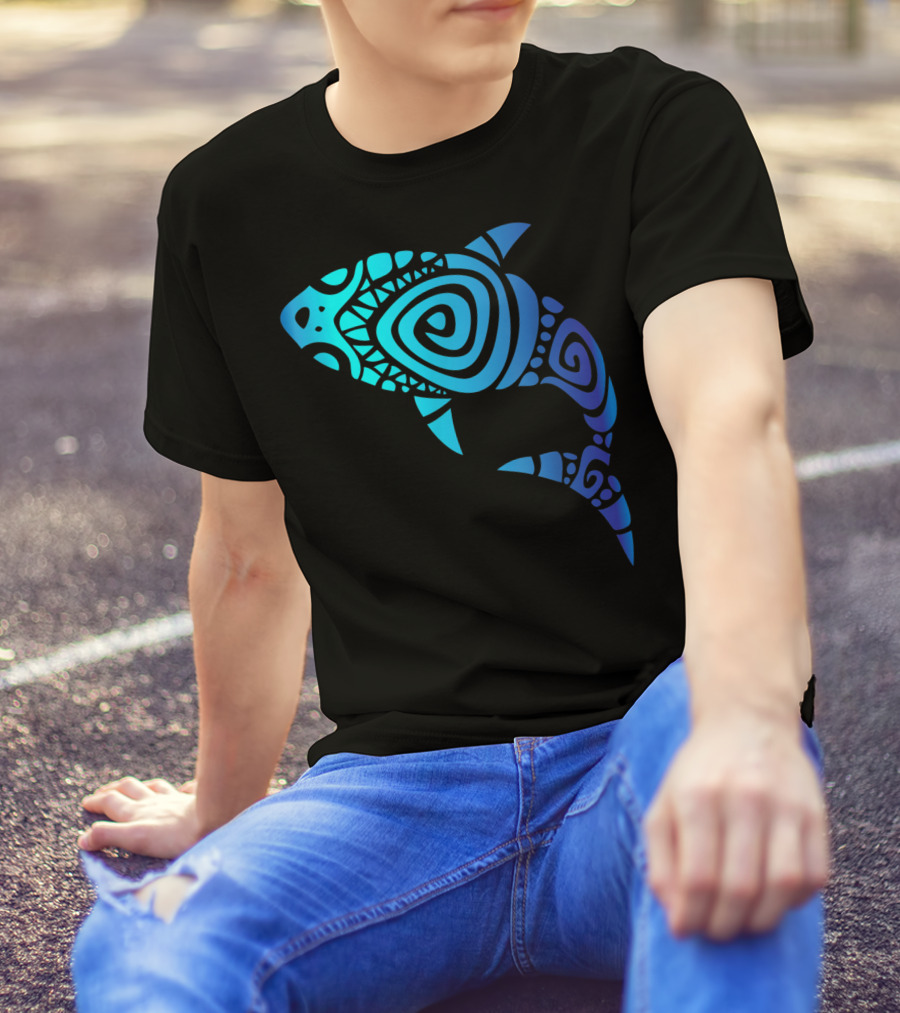 Hawaii Mano Tribal Shark Lover Week Spiral T-Shirt