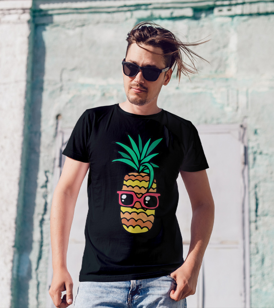 Aloha Hawaiian Pineapple Sunglasses Summer Beach Vibes T-Shirt