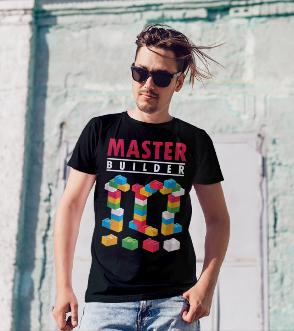 Master Builder Colorful Building Blocks Iconic T-Shirt