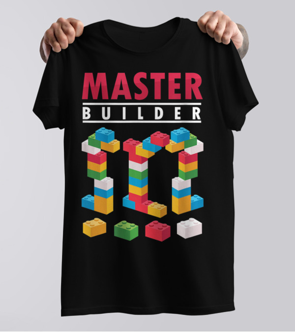 Master Builder Colorful Building Blocks Iconic T-Shirt
