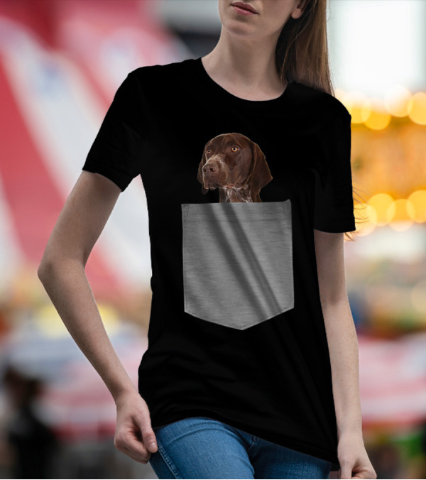 German Shorthair Pointer Dog In Your Pocket T-Shirt