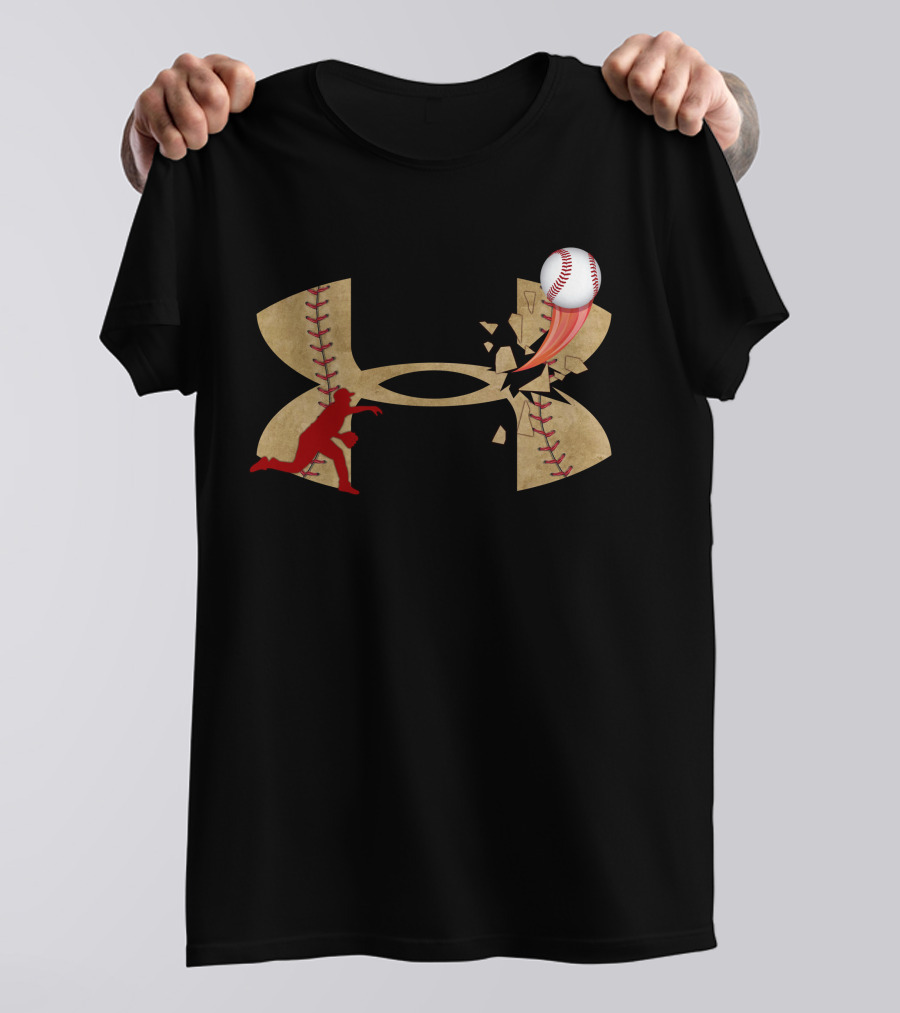 Under Armour Baseball Impact Logo With Pitcher And Breaking Ball T-Shirt