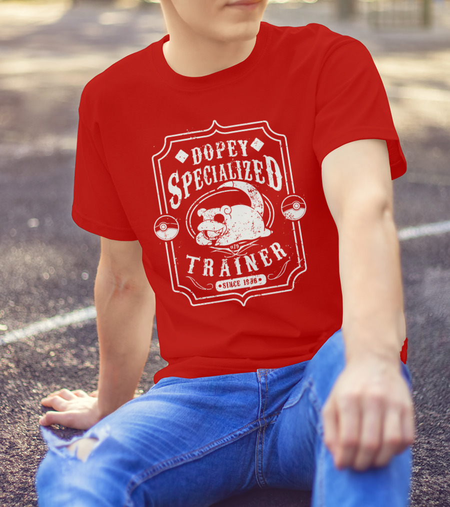 Dopey Specialized Trainer Slowpoke Since 1996 Pokéball Red Badge T-Shirt