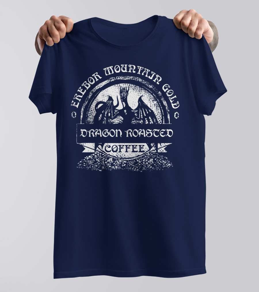 Erebor Mountain Gold Dragon Roasted Coffee T-Shirt