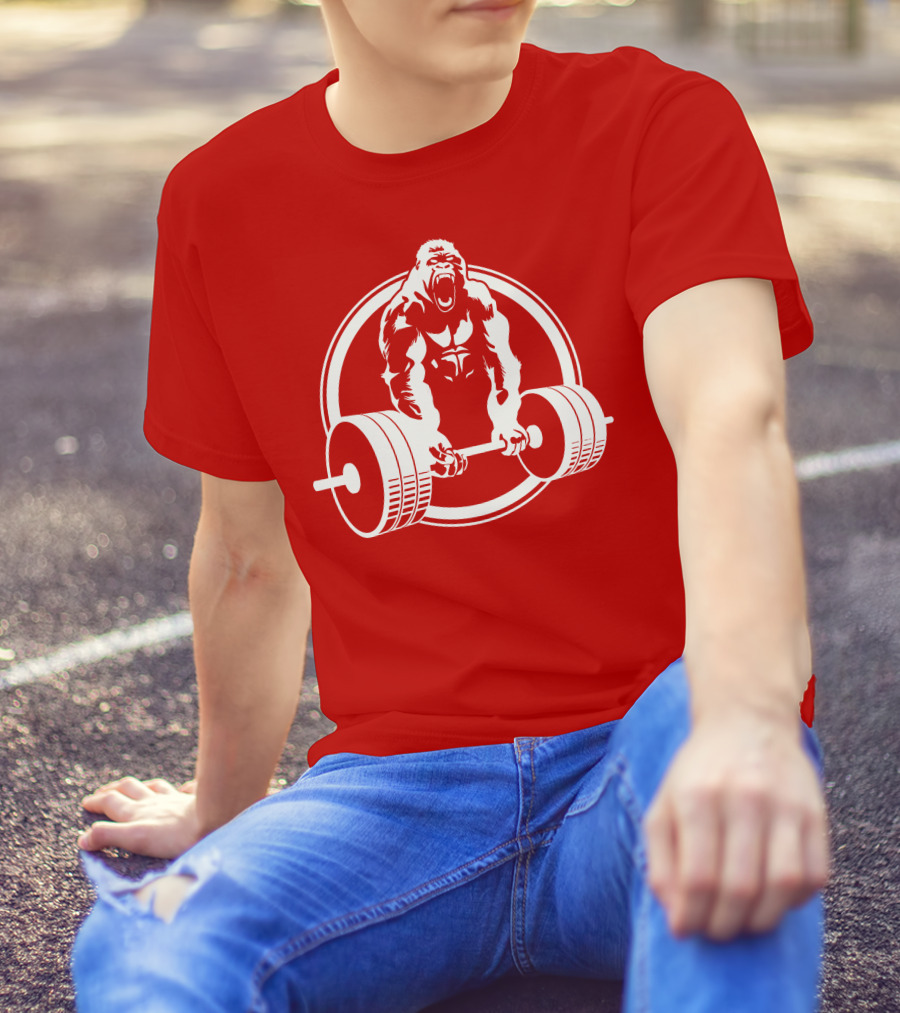 Gorilla Lifting Power Barbell Strength T-Shirt
