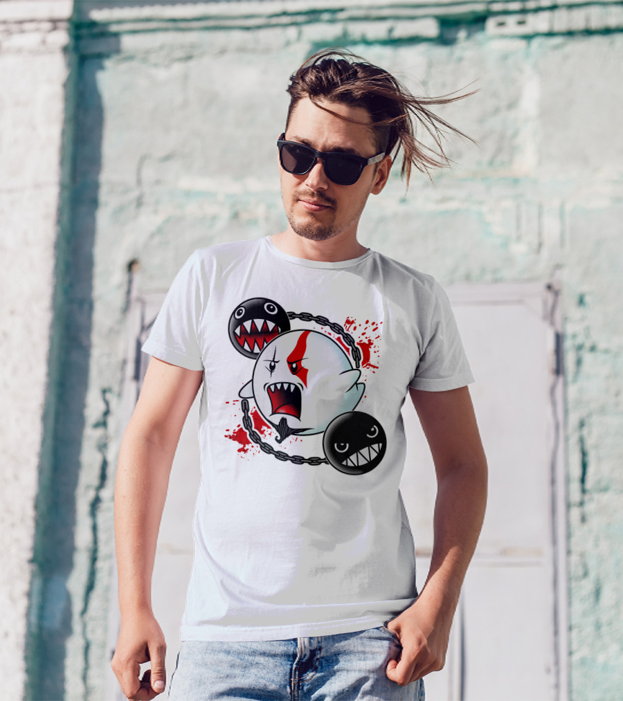 GHOST OF SPARTA BOO MEETS CHAIN CHOMP SPLATTER T-Shirt