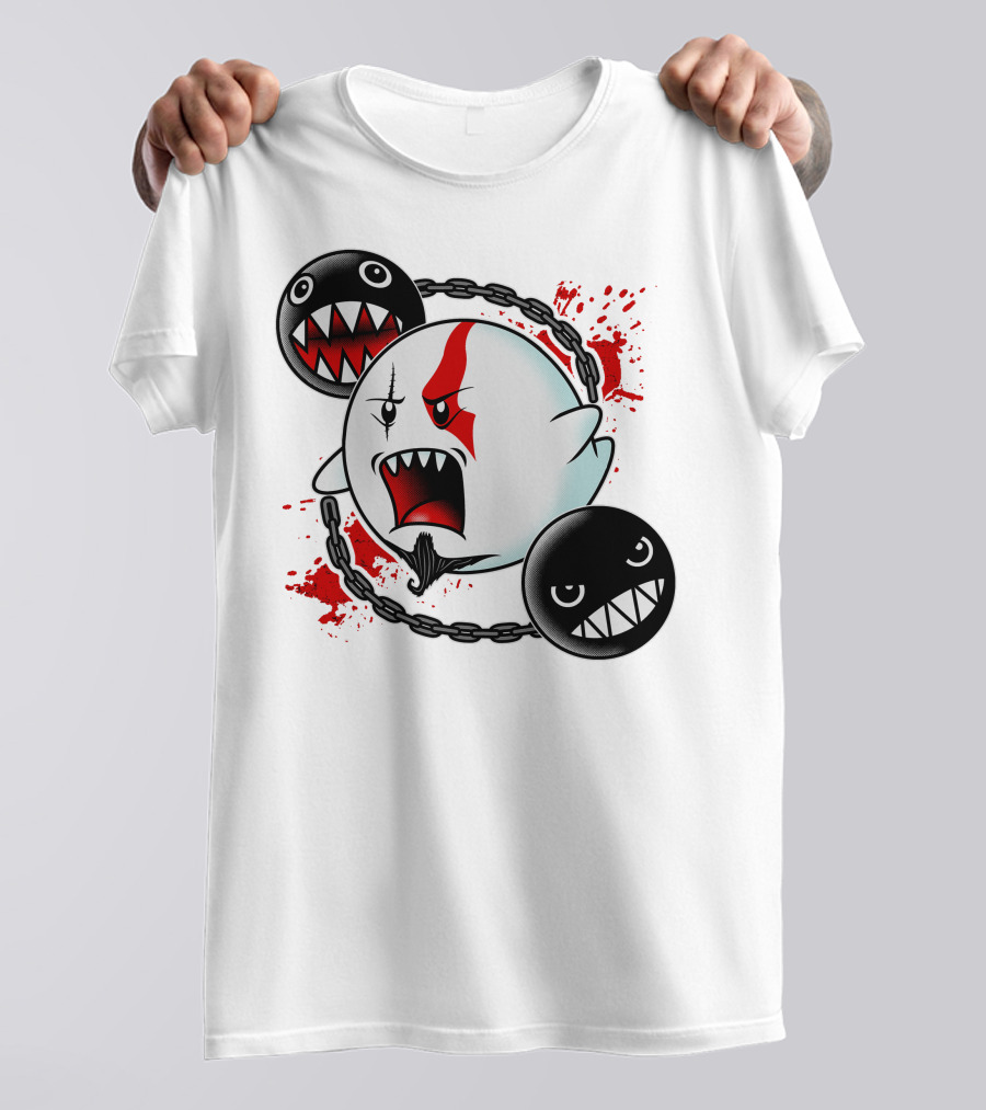 GHOST OF SPARTA BOO MEETS CHAIN CHOMP SPLATTER T-Shirt