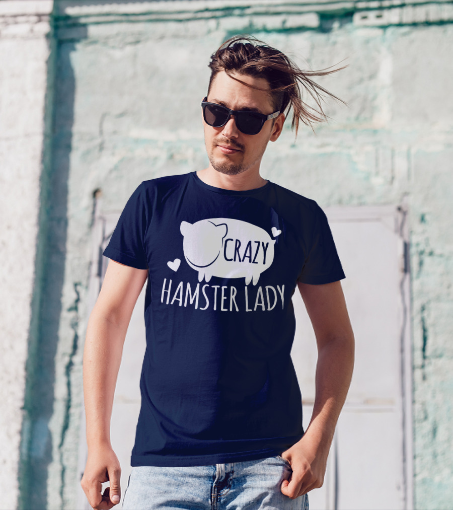 Crazy Hamster Lady With Hearts T-Shirt