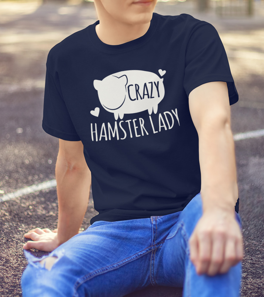 Crazy Hamster Lady With Hearts T-Shirt