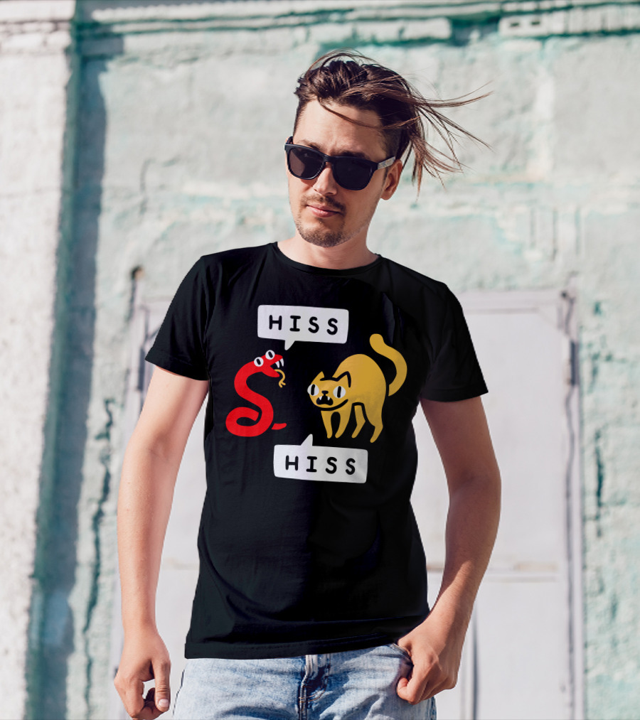 Hissy Fit Hiss Snake And Cat Conversation T-Shirt