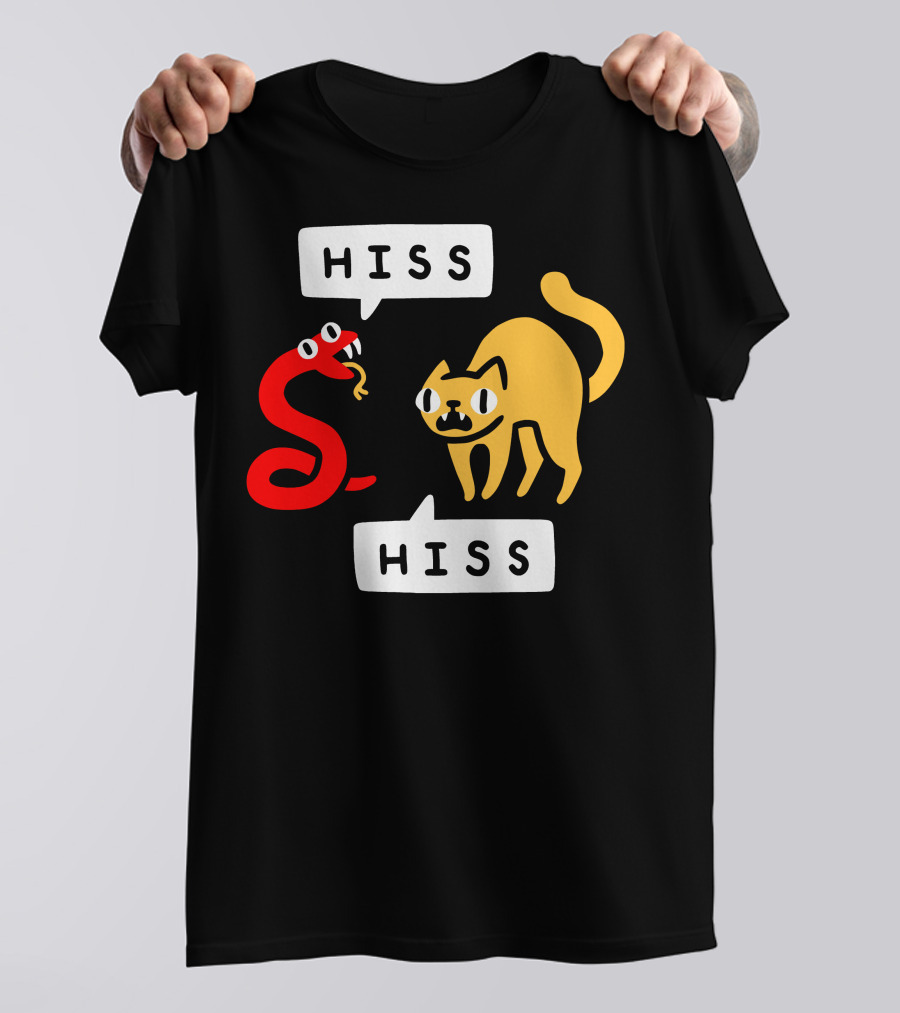 Hissy Fit Hiss Snake And Cat Conversation T-Shirt