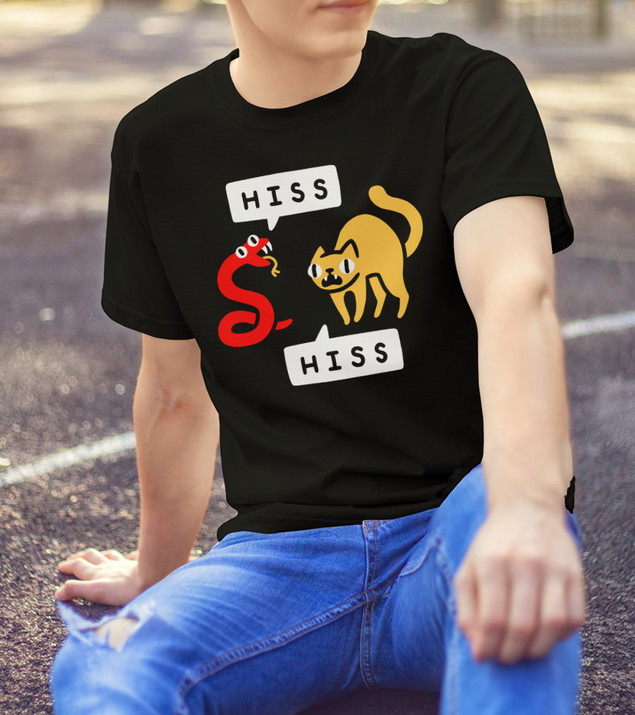 Hissy Fit Hiss Snake And Cat Conversation T-Shirt