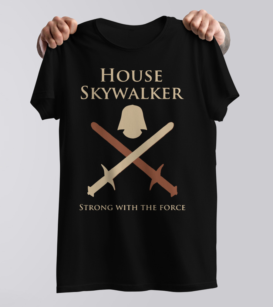 House Skywalker Strong With The Force Lightsaber Helmet Emblem T-Shirt