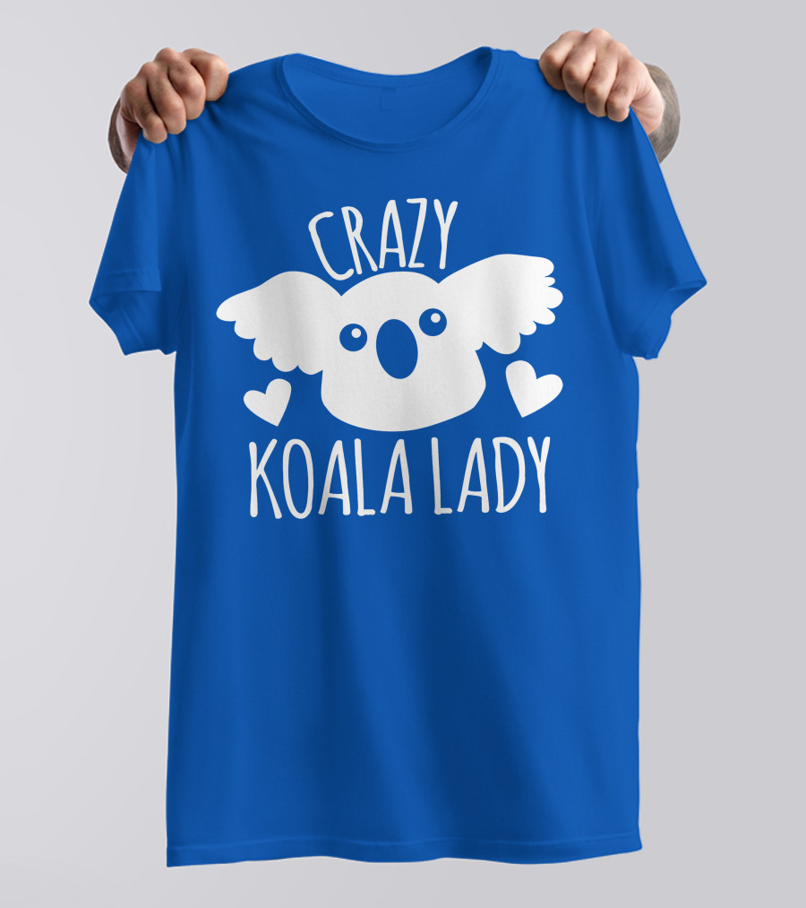 Crazy Koala Lady Cute Heart Accents T-Shirt