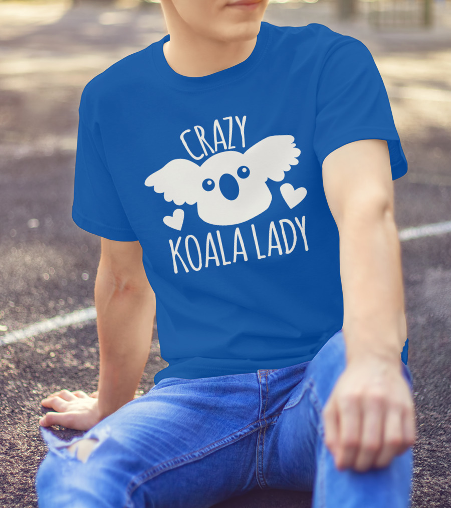 Crazy Koala Lady Cute Heart Accents T-Shirt