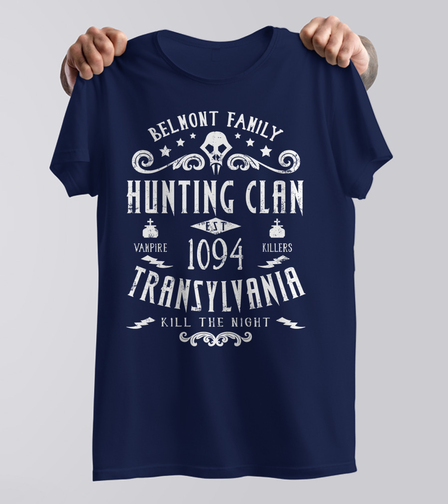 Belmont Family Hunting Clan Est 1094 Transylvania Vampire Killers Kill The Night T-Shirt