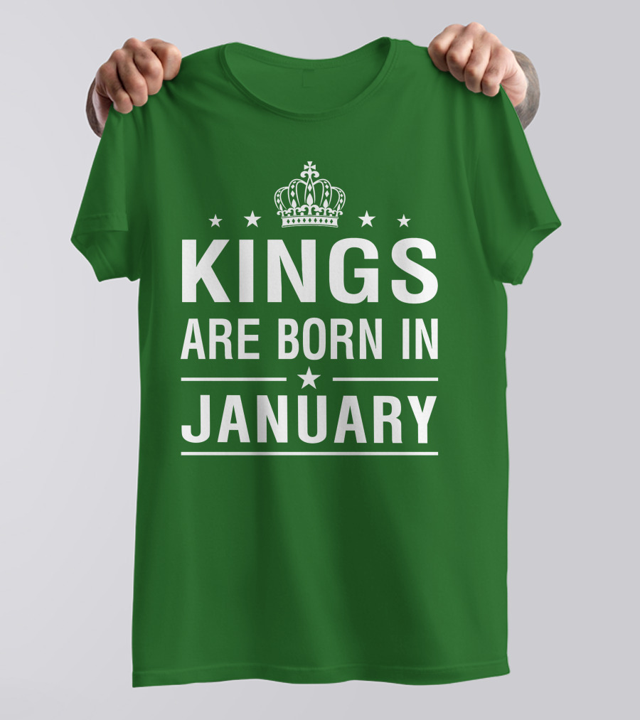 Kings Are Born In January Crown Stars T-Shirt
