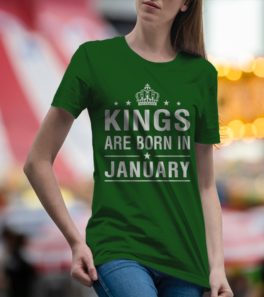Kings Are Born In January Crown Stars T-Shirt