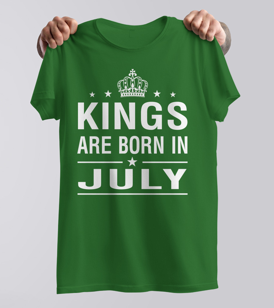 Kings Are Born In July Crown Stars T-Shirt