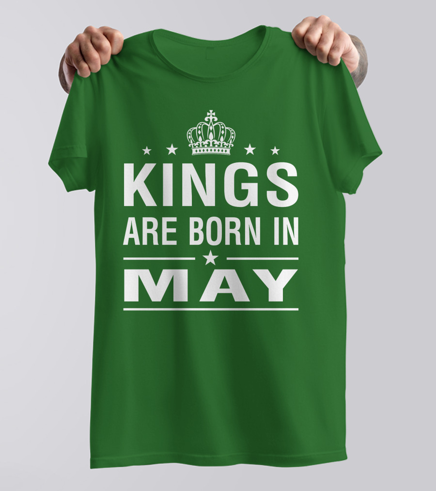 Kings Are Born In May Crown Stars T-Shirt