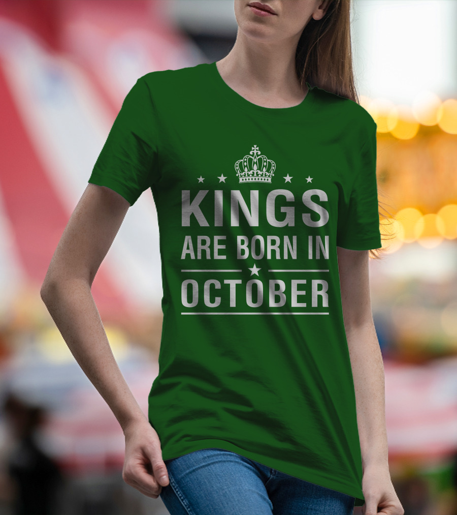 Kings Are Born In October Crowned T-Shirt