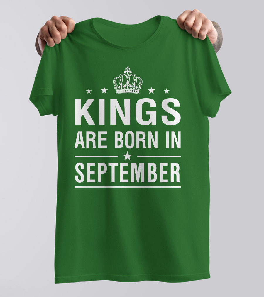 Kings Are Born In September Crown And Stars T-Shirt