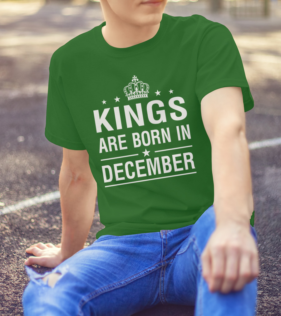 Kings Are Born In December Crown Stars T-Shirt