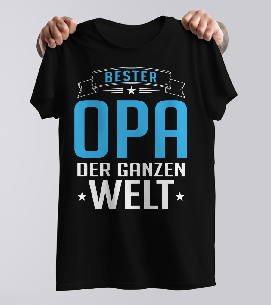 Bester Opa Der Ganzen Welt Stars Banner T-Shirt