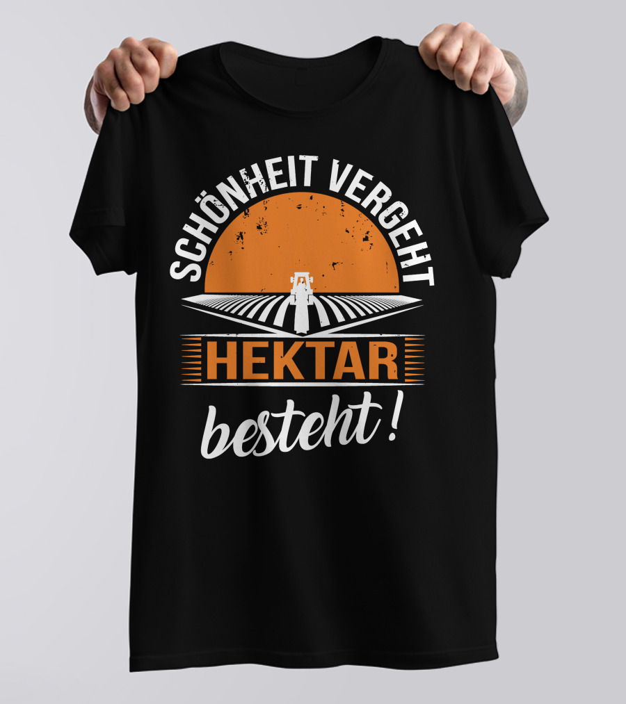 Schönheit Vergeht Hektar Besteht Traktor Landwirtschaft Feld Sonnenuntergang T-Shirt