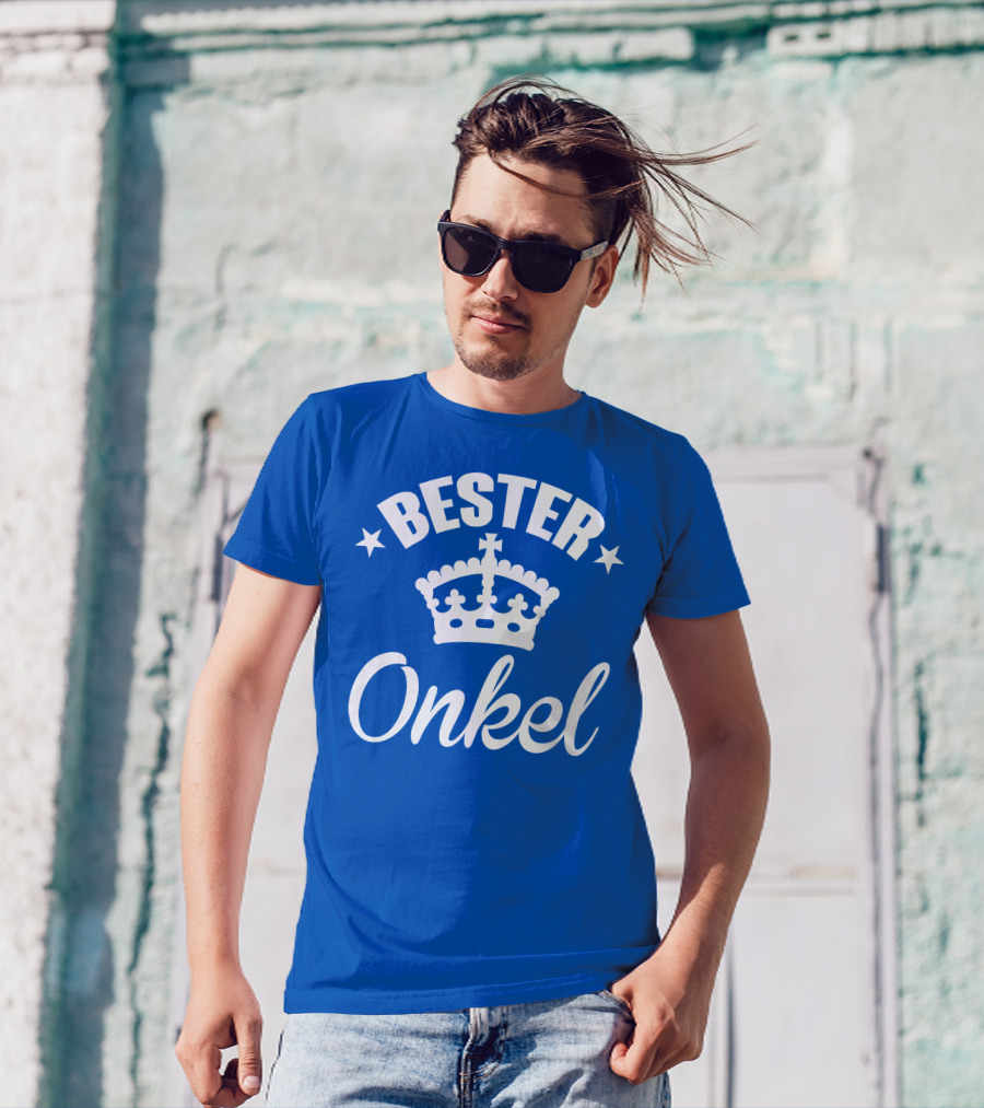 Bester Onkel Der Welt Krone-Star-Blaue Perfektion T-Shirt