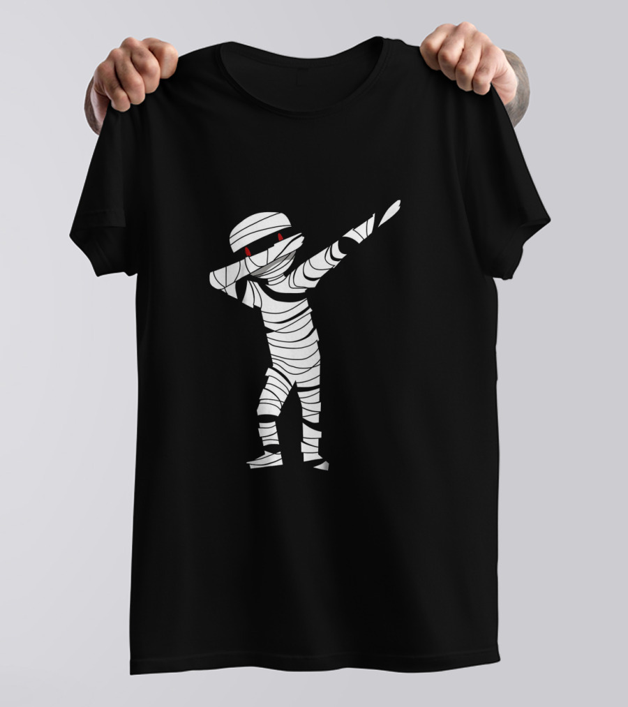 Dabbing Mummy Halloween With Red-Eyed Bandage Costume T-Shirt