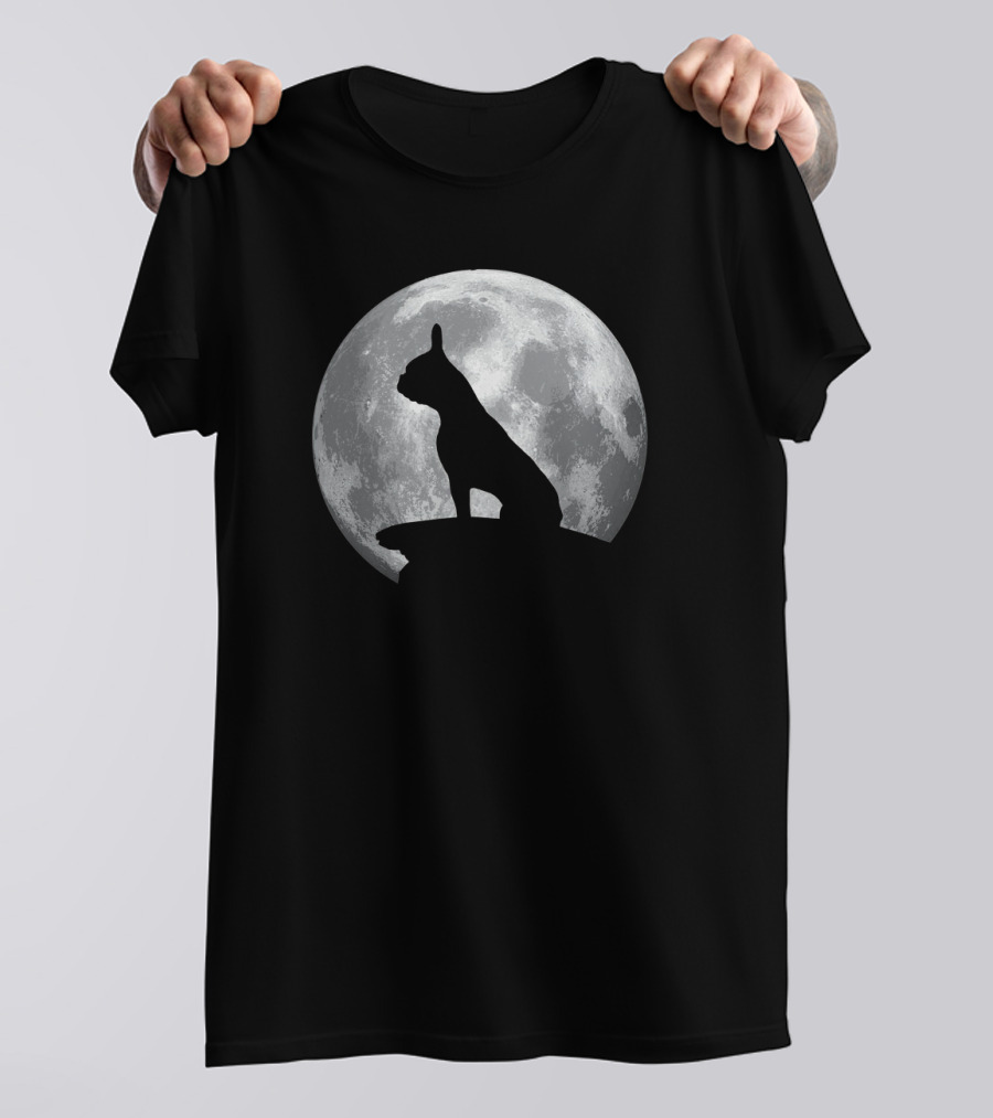 French Bulldog Silhouette With Moon In French Bulldogs T-Shirt