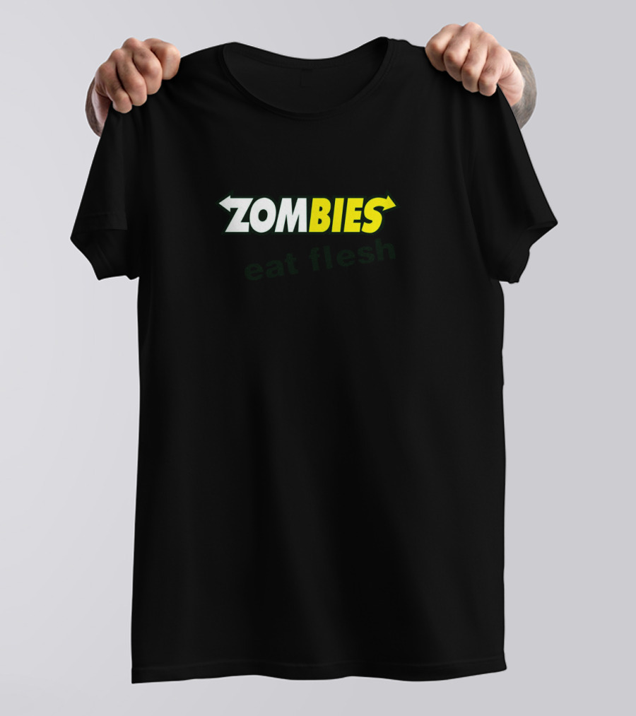 Zombies Eat Flesh Funny Halloween Scary Food T-Shirt