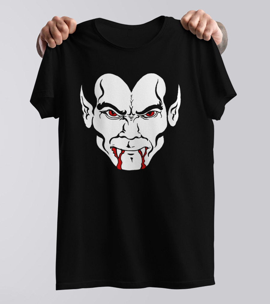 Halloween Dracula Bloody Vampire Teeth Face Graph Iconic Dracula T-Shirt
