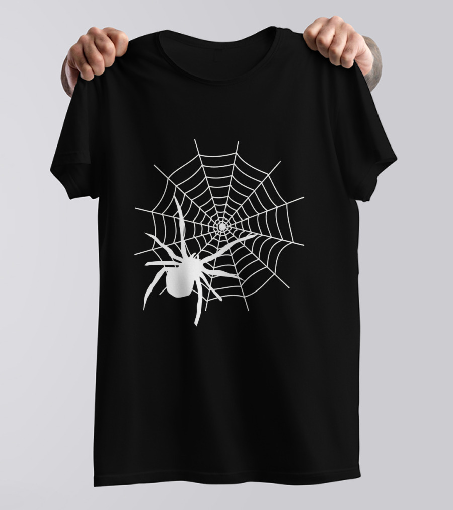 Halloween Spider Web With White Spider T-Shirt