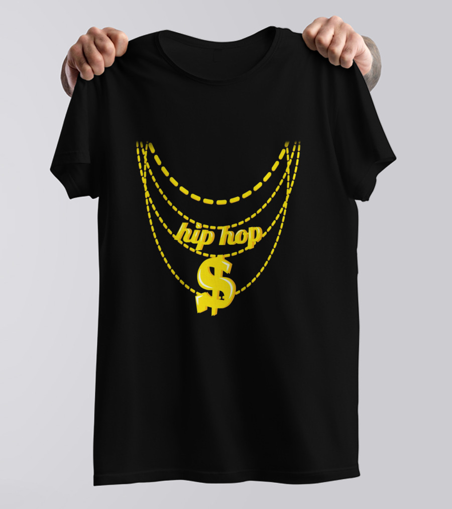 Hip Hop Costume Halloween Gold Chains Dollar Sign Necklace XJH T-Shirt
