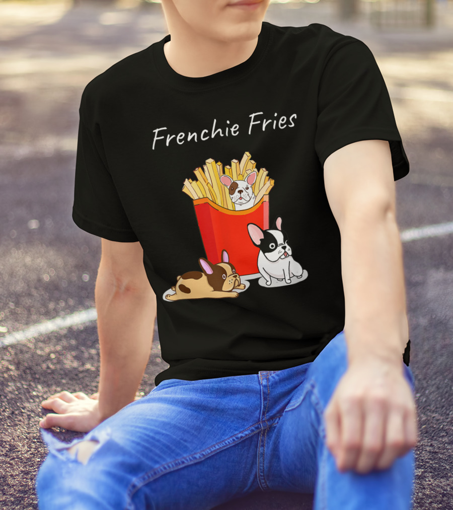 French Bulldog Frenchie Fries Cute Dog Trio T-Shirt