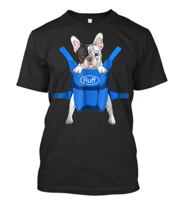 Cute 3D Frenchie Dog In Blue Ruff Carrier T-Shirt